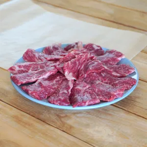 Japanese Range-Free Wagyu Beef Skirt Steak Slices from Iwate (200g)