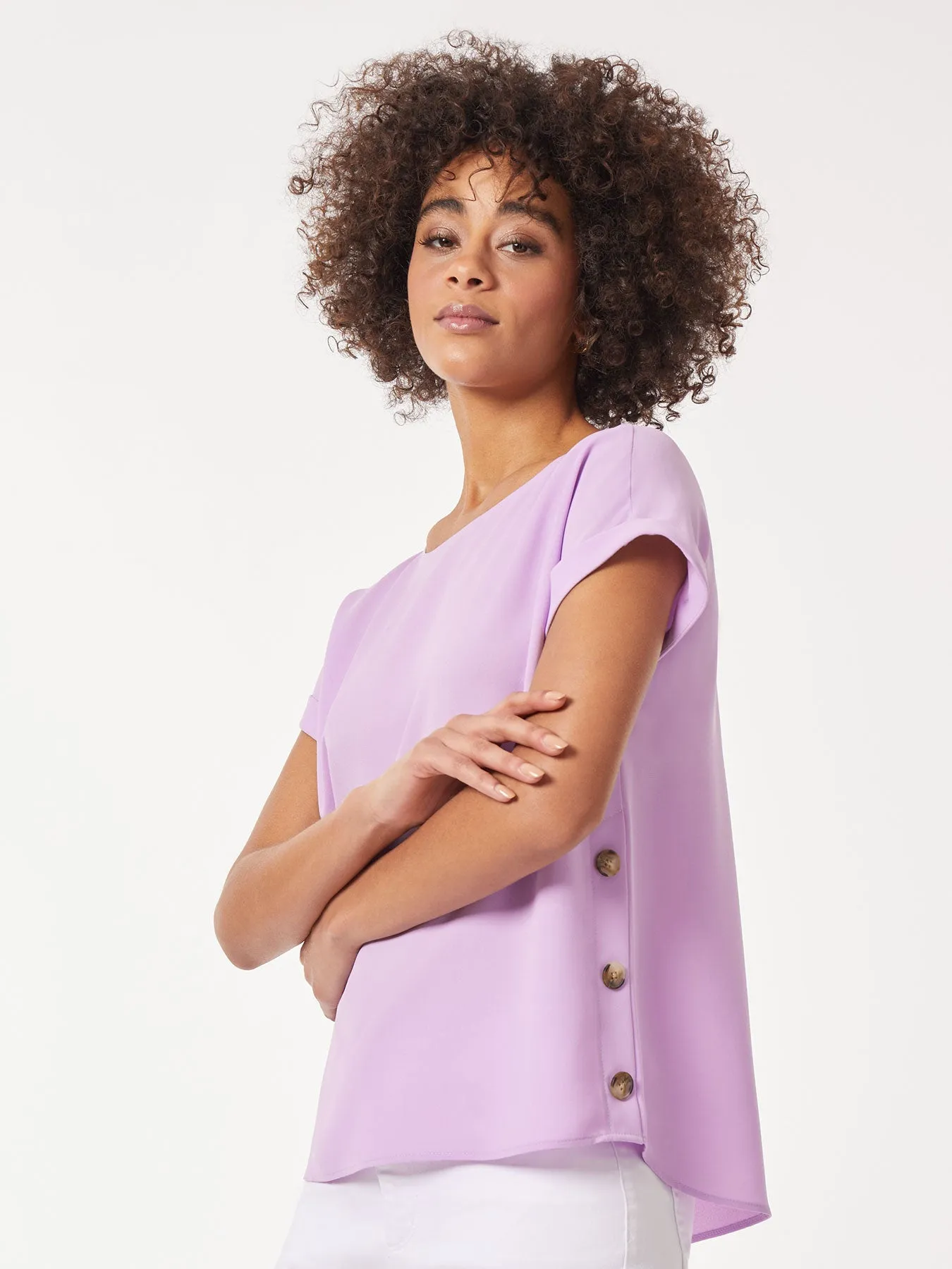 Jasper Crepe Button Detail Blouse