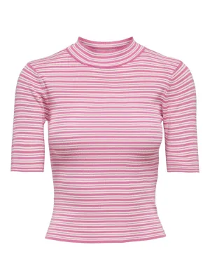 Jdyplum S/s Stripe Pullover Knt - Roze Dessin