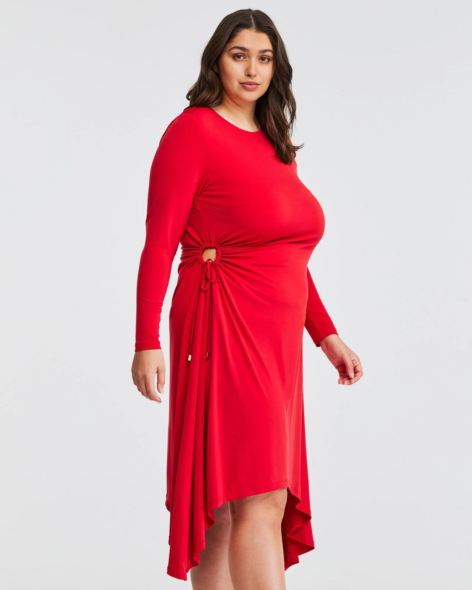 Jersey Ruched Dress | SCARLET RED