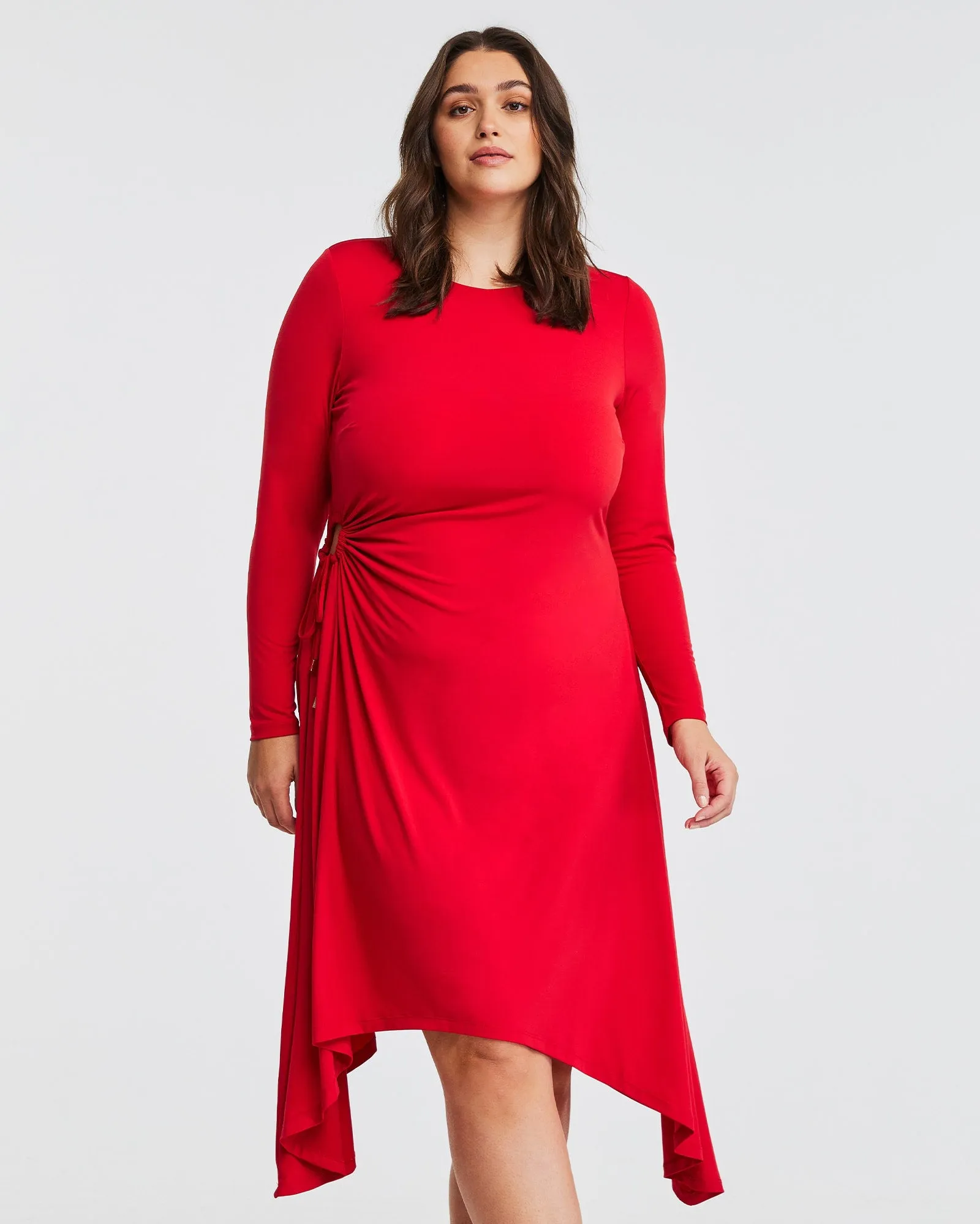 Jersey Ruched Dress | SCARLET RED