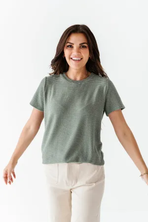 Jessa Ribbed Top in Light Olive