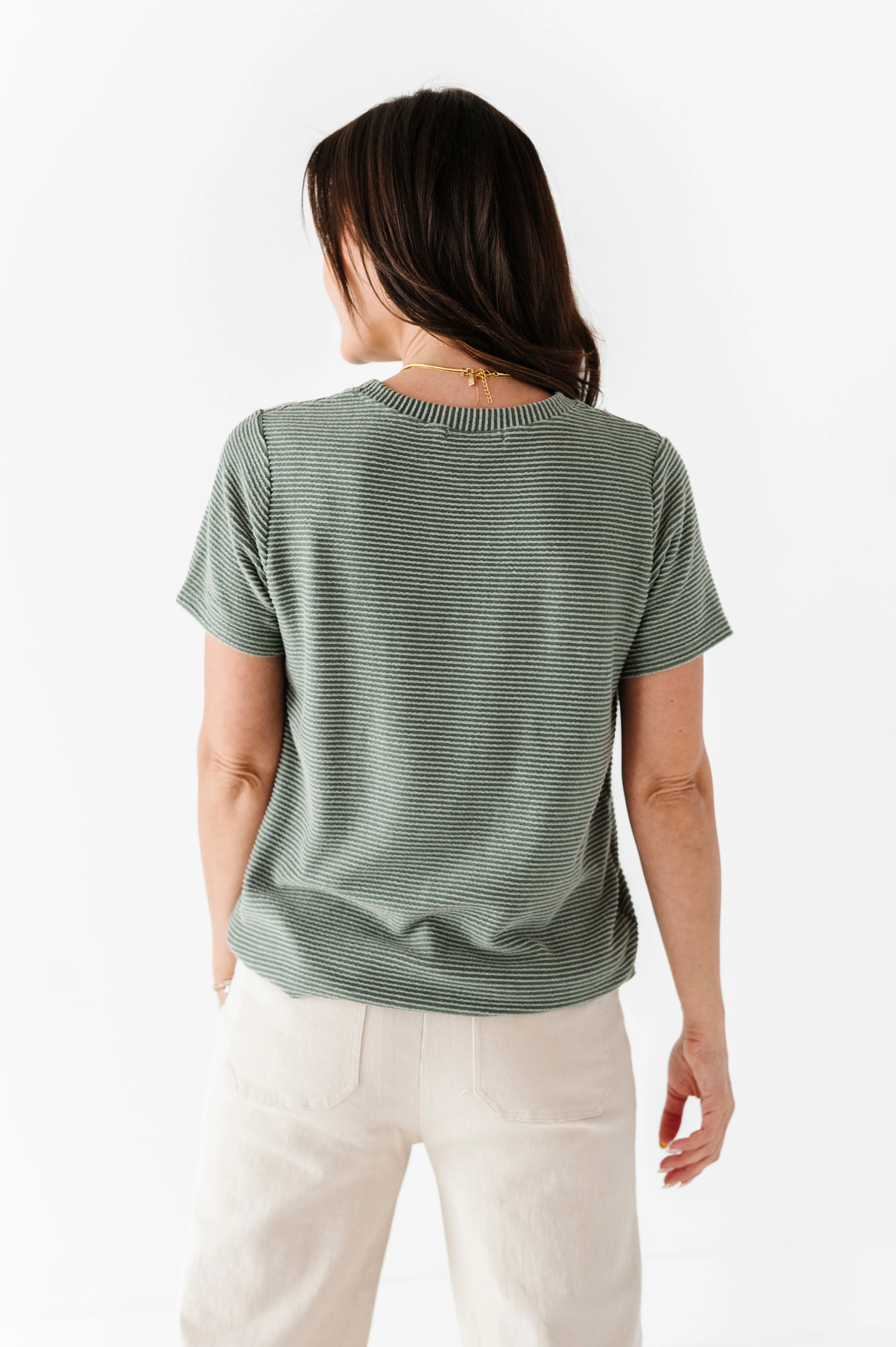 Jessa Ribbed Top in Light Olive