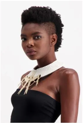 JIAMINI Belewa Neck Piece with an abstract brass comb