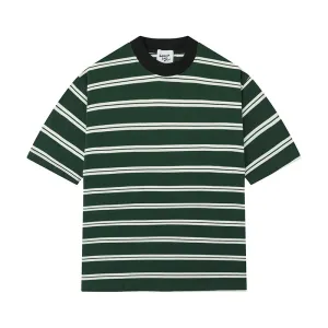 Jinquedai boy outfits 2024 Summer New Japanese Retro Striped T-shirt Men's and Women's Small Neckline Half Sleeve Couple Versatile Loose Top Fashion