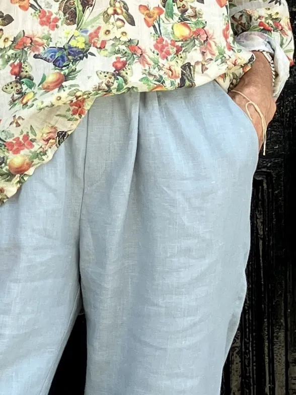 Jiva Mimi Pant - Narrow Leg Linen - Eggshell