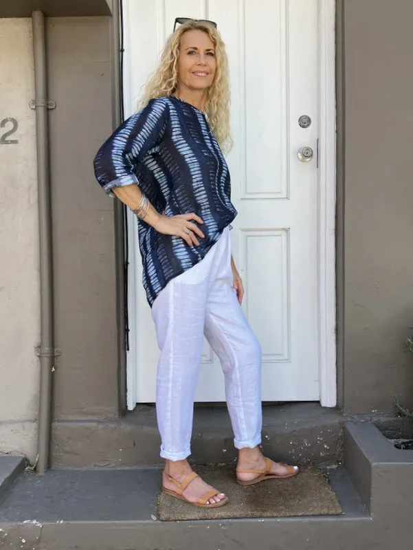 Jiva Mimi Pant - Narrow Leg Linen - White