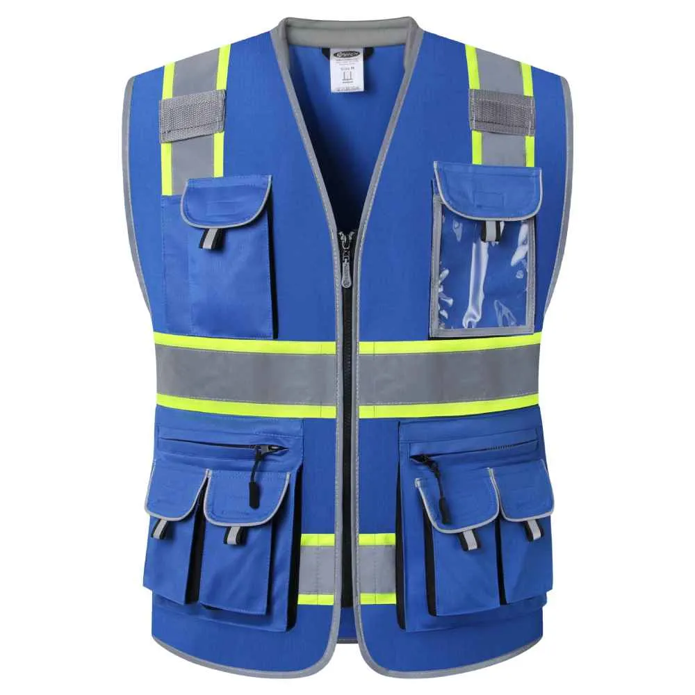 JKSafety 10 Pockets Two-Tone Hi-Vis Reflective Safety Vest (JK089)