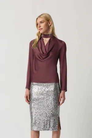 Joseph Ribkoff - 234221 Satin Draped Neck Top