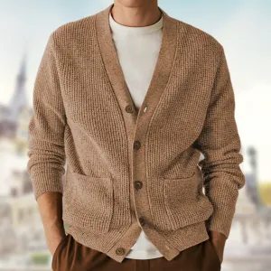 Joskaa mens fall fashion Hot Sale Men's Knitwear Autumn and Winter V-neck Thickened Cardigan Sweater Woolen Coat Sy0103