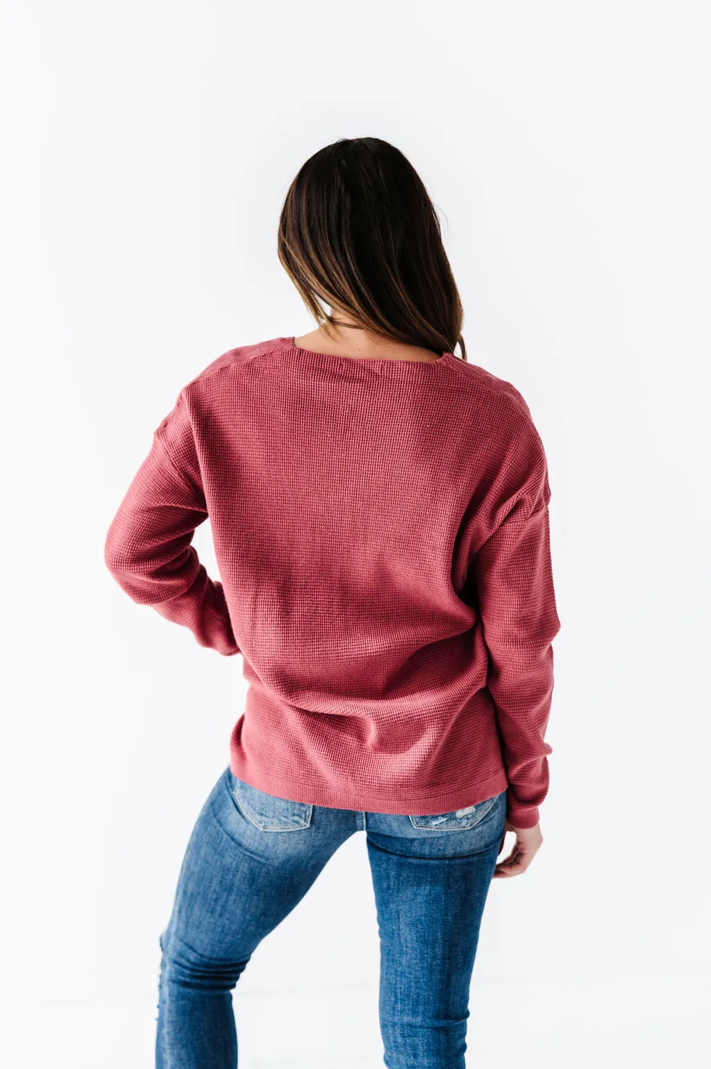 Jovie Pullover Sweater in Dark Rose