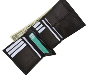 K200 (C)/Kids Genuine Leather Trifold Flap ID Credit Card Holder Coin Pocket Small Wallet