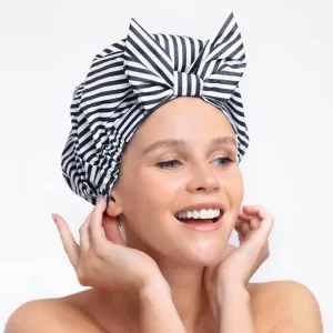 #K402 Stripes At Tiffany's Luxe Kitsch Shower Cap