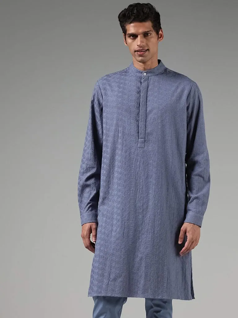 Kala by ETA Blue Embroidered Kurta