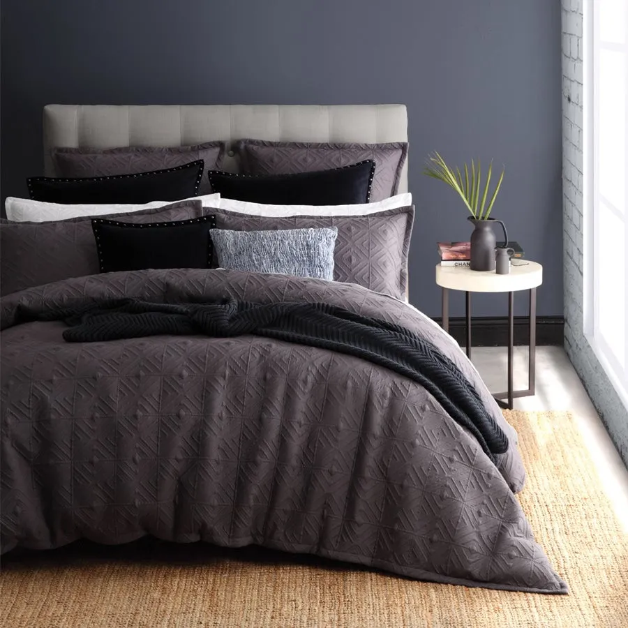 Kalvin Charcoal Quilt Cover Set by Royal Doulton