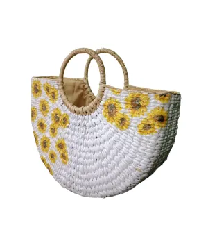 Kauna grass handwoven printed U-shaped bag