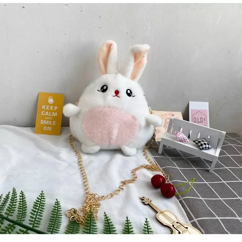 Kawaii Rabbit Plush Purse Crossbody Bag for Girls