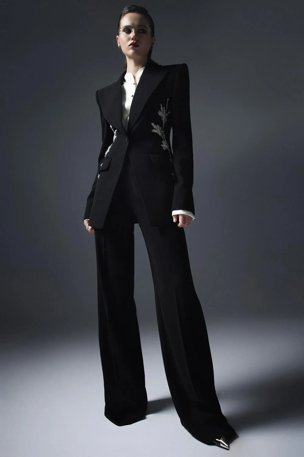 Kenya Straight Draped Crepe Floor Length Pants