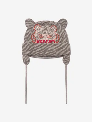KENZO Baby Girls Knitted Tiger Hat With Ears