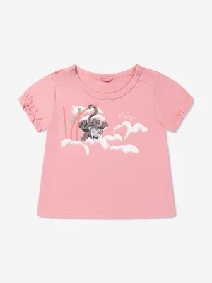 KENZO Baby Girls Organic Cotton T-Shirt And Pants Set in Pink
