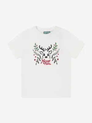 KENZO Boys Reindeer T-Shirt in Ivory