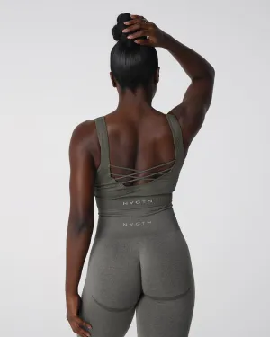 Khaki Green Desire Ribbed Seamless Bra