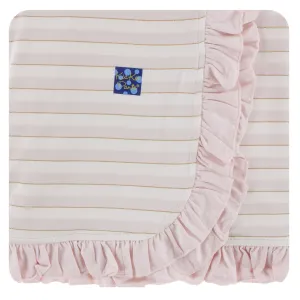 KicKee Pants Everyday Heroes Sweet Stripe Ruffle Stroller Blanket
