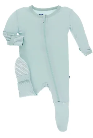 KicKee Pants Solid Spring Sky with Zipper