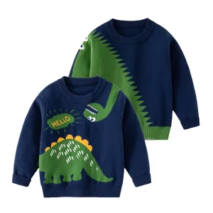 Kids Boys Child's Dinosaur Sweater Animal Dino Crocodile Pullover