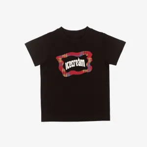 kids icecream flag s/s tee (black)