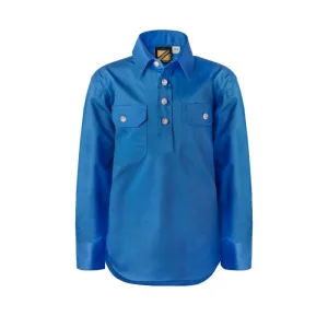 Kids Lightweight Half Placket Long Sleeve Shirt