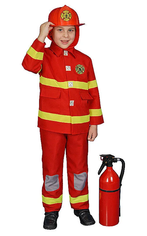 Kids Red Fire Fighter Costume