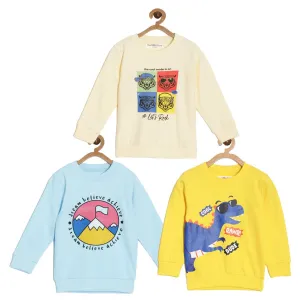 Kids Sweatshirt Combo of 3-Cool Dino Rawr-Lets Rock-Dream Believe Achieve