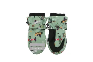 Kids Water Repellent Ski Mittens - Black Bear