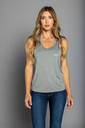 Kimes Ranch Ladies Tech Tank Top Grey Heather