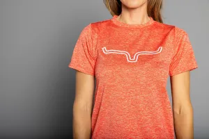 Kimes Ranch Ladies Tech Tee Shirt Baked Apple Heather