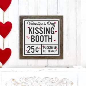 Kissing Booth Sign Adorable Valentine's Day 25 Cents kissing booth