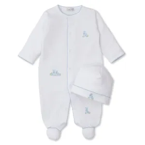 Kissy Kissy Footie and Hat Set Cottontail Hollows Blue