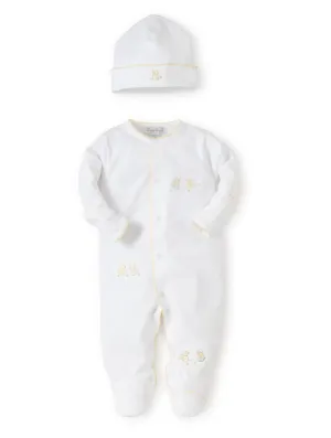 Kissy Kissy Snap Footie and Hat Set in Hatchlings