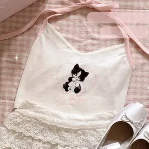 Kitten's Naptime      Top Kawaii Academia Y2K Cottagecore Coquette Fairycore Dollette Princesscore