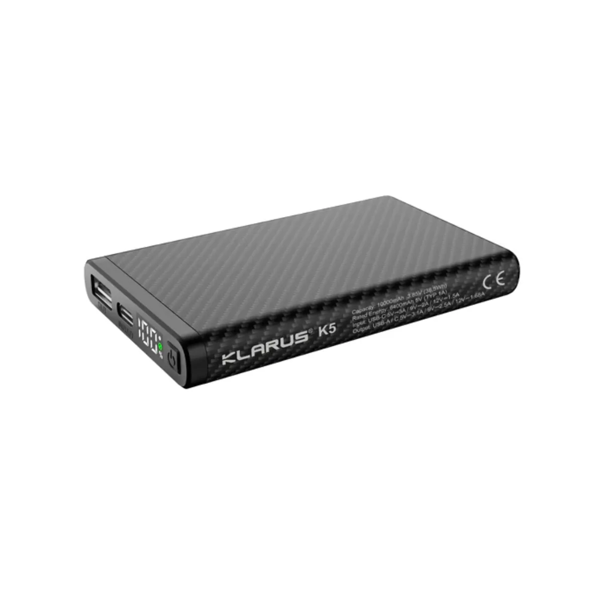 KLARUS K5 CARBON FIBER LIGHTWEIGHT WATERPROOF POWERBANK