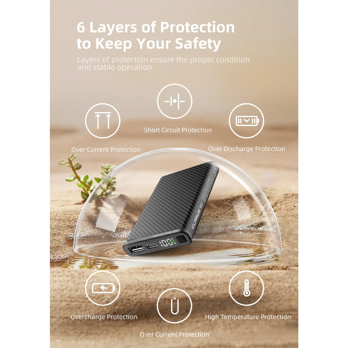 KLARUS K5 CARBON FIBER LIGHTWEIGHT WATERPROOF POWERBANK