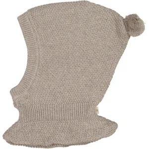 Knitted Balaclava Pomi - warm grey melange