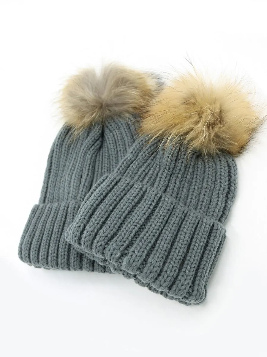 Knitted Hat Mommy And Me Thickened Thermal Woolen Hat