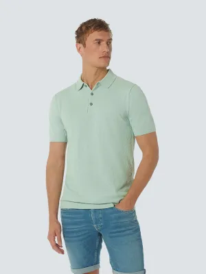 Knitted textured polo with button closure | Mint