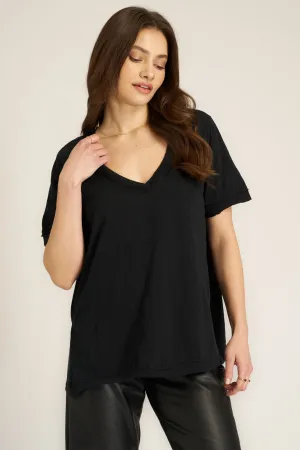 Knock Out V Neck Tee - Black