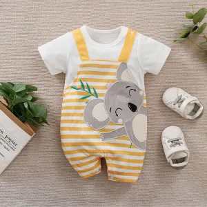 Koala Prints Short Sleeve Cotton Jumpsuits (8 Designs)