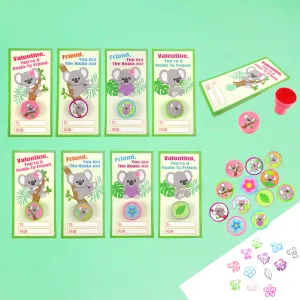 Koala Valentine's Day Cards with Stampers for Classroom Exchange