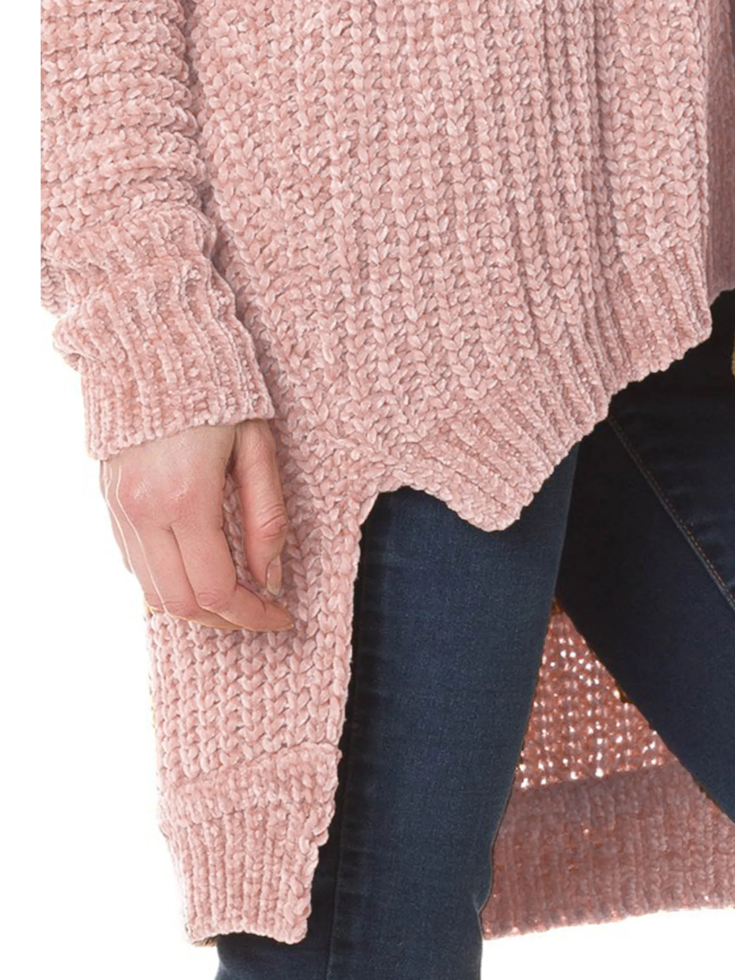 KOGMO Womens Casual Loose Fit Open Front High Low Knit Cardigan