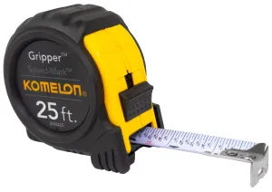 Komelon Speed Mark Gripper Acrylic Coated Steel Blade Tape Measure 25-Inch X 1", White